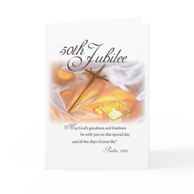 2682 Golden Jubilee Religious Life Cross Candle Card by sandrarosecreations