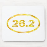 26.2 Marathon Gold Oval Mouse Pad