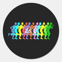 26.2 marathon round sticker