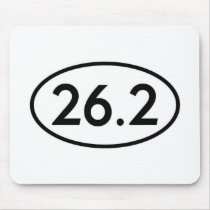 26.2 Marathon Runner Oval (#GEO7) Mousepad