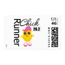 26.2 Miles Runner Chick Postage Stamp