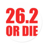 26.2 OR DIE ROUND STICKERS