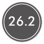 26.2 Sticker | Black with white text