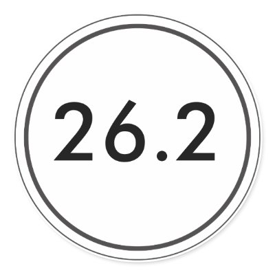 26.2 White Bumper Sticker by 26point2