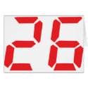 26 twenty-six red alarm clock digital number cards