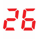 26 twenty-six red alarm clock digital number t shirt