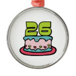 26 Year Old Birthday Cake Christmas Ornaments