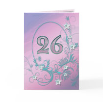 26th Birthday card with diamond stars