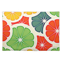 271 COLORFUL RETRO CITRUS FRUITS PATTERN DIGITAL W PLACE MAT