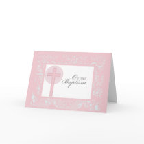 2790 Pink Lace Girl Baptism Cards
