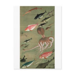 27. 諸魚図, 若冲 Various Fishes, Jakuchū, Japan Art Post Card