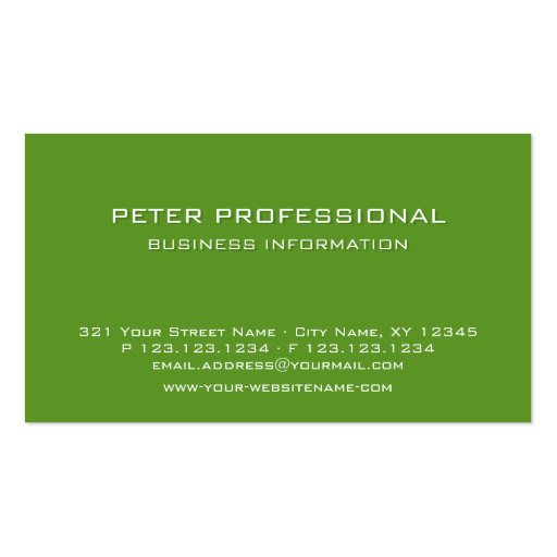 27 Modern Professional Business Card apple green (front side)