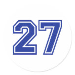 27 - number round sticker