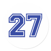 27 - number round sticker