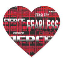 27.Red and Black Plaid Fearless Fierce Stickers