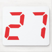 27 twenty-seven red alarm clock digital number mousepads by Tomaniac 27 twenty-seven red alarm clock digital number mousepads