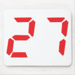 27 twenty-seven red alarm clock digital number mouse mat