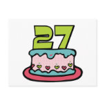 27 Year Old Birthday Cake Post Card