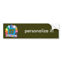 27th Birthday Gifts with Assorted Balloons Design Bumper Sticker