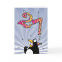 27th Birthday - Penguin Surprise Card