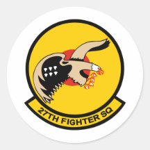 27th Fighter Squadron Round Stickers
