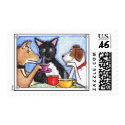 280  Dogs drinking coffee postage