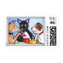 280 Dogs drinking coffee postage by amymgantt 280 Dogs drinking coffee postage