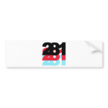 281 Area Code bumper stickers