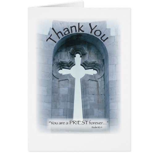 2826 Thank You Priest Cross Greeting Card | Zazzle