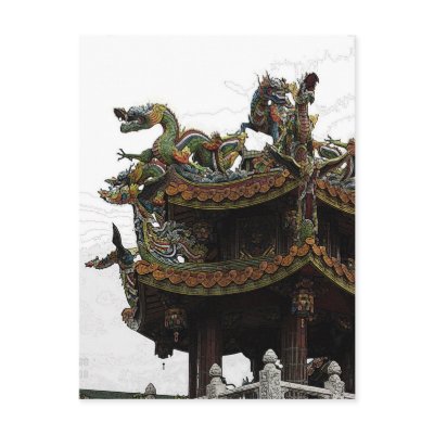 285 - Dragon Temple Post Card by hierarchy