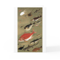 28. 群魚図, 若冲 Various Fishes, Jakuchū, Japan Art Cards