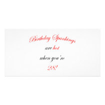 28 Birthday Spanking Photo Greeting Card