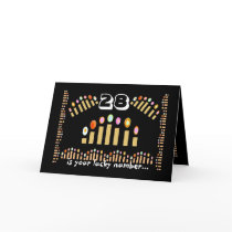 28 is Your Lucky Number...Happy 28th Birthday! Greeting Cards