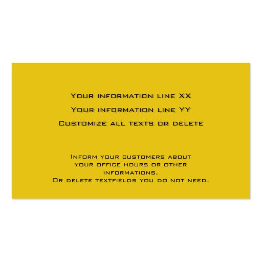 28 Modern Professional Business Card golden yellow (back side)