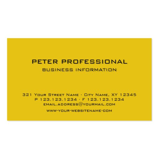 28 Modern Professional Business Card golden yellow (front side)