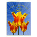 28th Birthday card, tulips full of sunshine