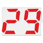 29 twenty-nine red alarm clock digital number card
