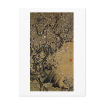 2. 梅花小禽図, 若冲 Plum Blossoms & Small Birds, Jakuchū Postcards