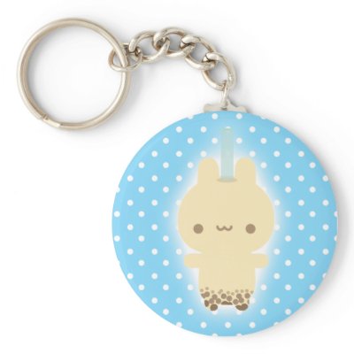 2 1/4" Milk Tea Bunny Key Chain by abigcitydreamer