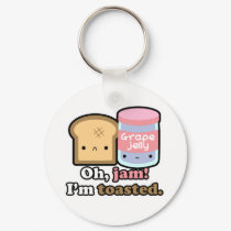 2 1/4" Oh, jam! I'm toasted. (White) Key Chain keychains