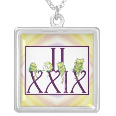 2 29 Roman Numerals w/Frogs Pendants by theLEAPTHISshop