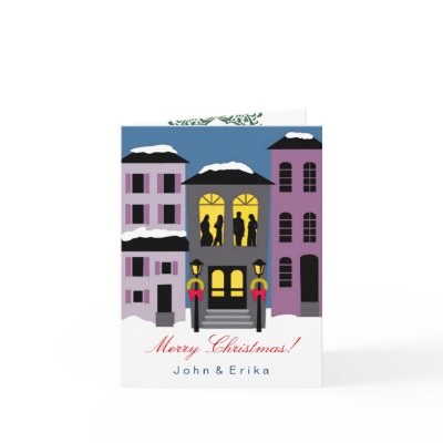 $2.45 Christmas Town ~  Card with PHOTO INSERT by galleriaofart