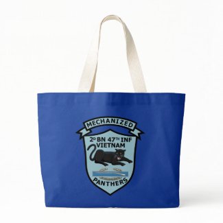 2/47th Inf Panther Patch Tote Canvas Bag
