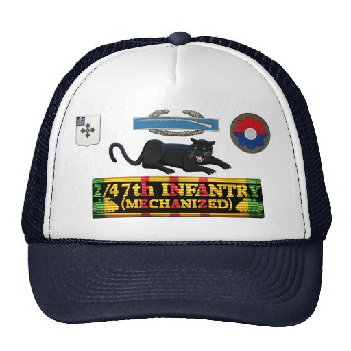 2/47th Infantry (Mech) Panther CIB & Insignia Hat