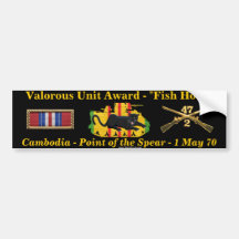 2/47th Valorous Unit - Cambodia "Fish Hook" Bumper Stickers