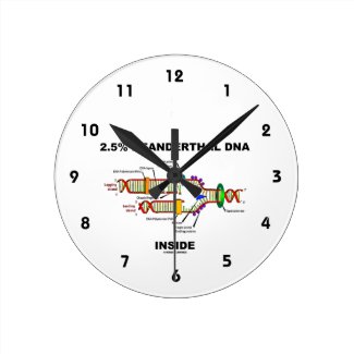 2.5% Neanderthal DNA Inside (DNA Replication) Round Wall Clock