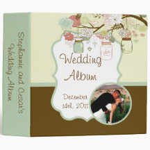2.8" Photo Binder Spring Floral Mason Jars green