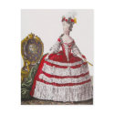 $2.95 Marie Antoinette Red Fashion Postcard Dress postcard