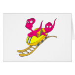 2 Aliens on a coaster Card