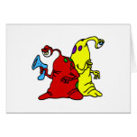 2 armed aliens hunting greeting cards